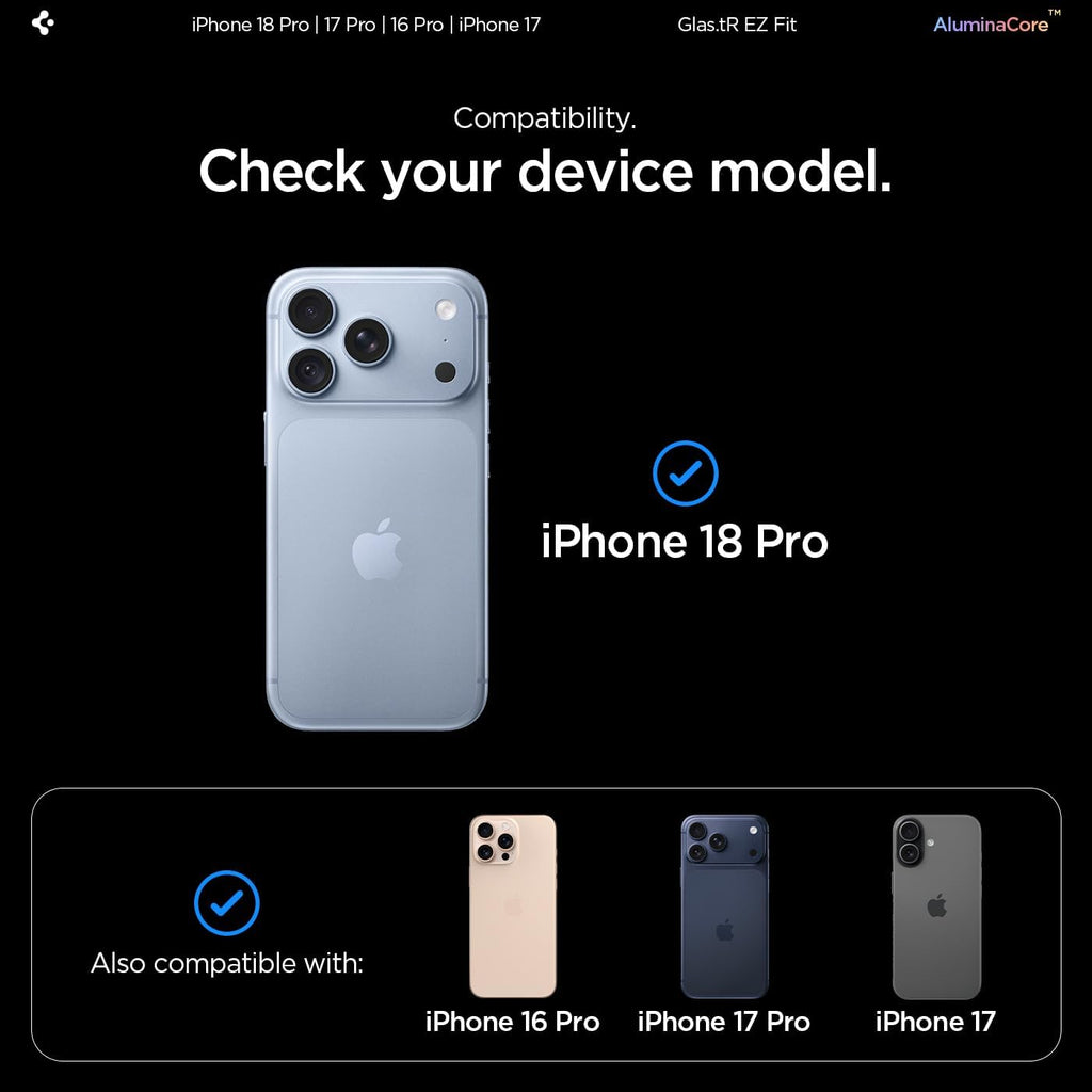 Spigen EZ Fit Schutzfolie [2 Stück] für iPhone 18 Pro, iPhone 17 Pro