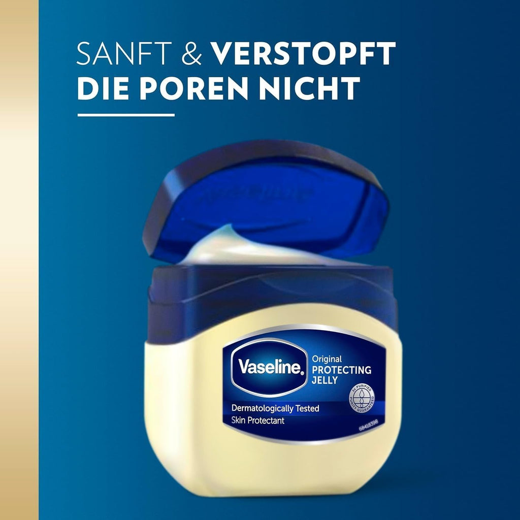 Vaseline Original Petroleum Jelly Moisturruiser Hautpflege für rissige, trockene Haut und Ekzemlinderung 6 x 250 ml
