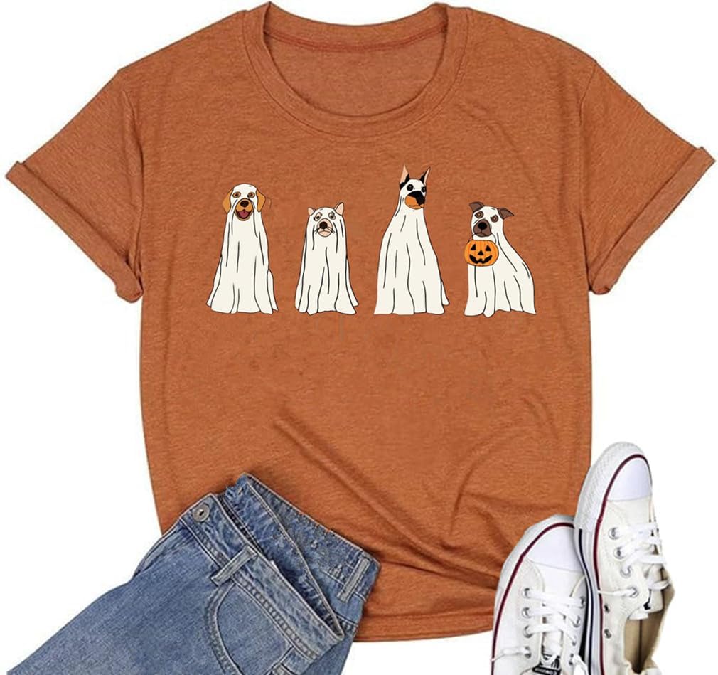 Halloween-Kürbis-Shirts für Damen, Herbst-T-Shirts, niedliche grafische Herbst-Shirts, Thanksgiving-Oberteile