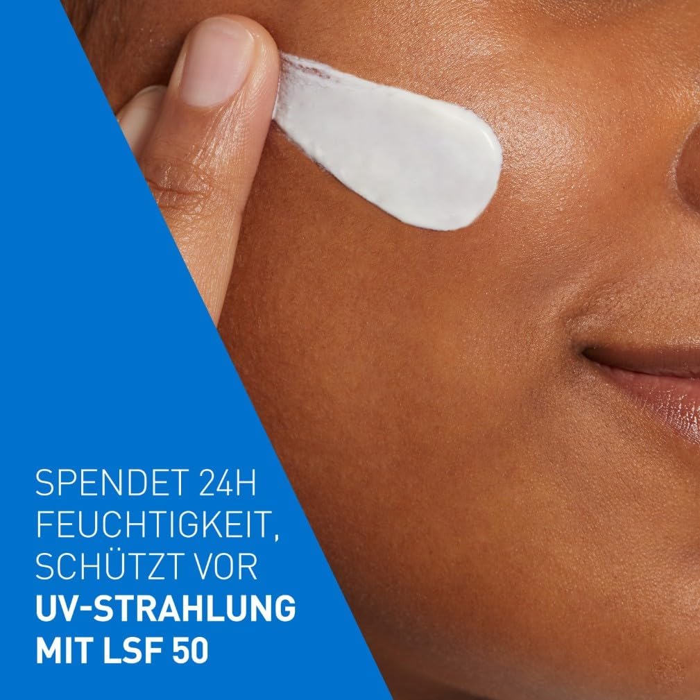 CeraVe Feuchtigkeitsspendende Gesichtscreme LSF 50, UVA- & UVB-Schutz, 50ml