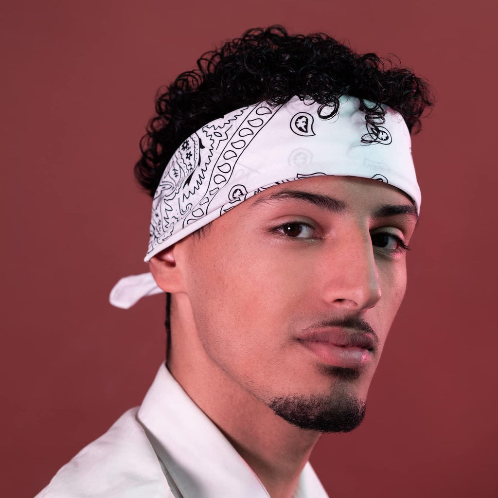 Bandana 100% Coton Qualité Premium - Epaisseur Supérieure - 20 Couleurs Exclusives - Motif Paisley