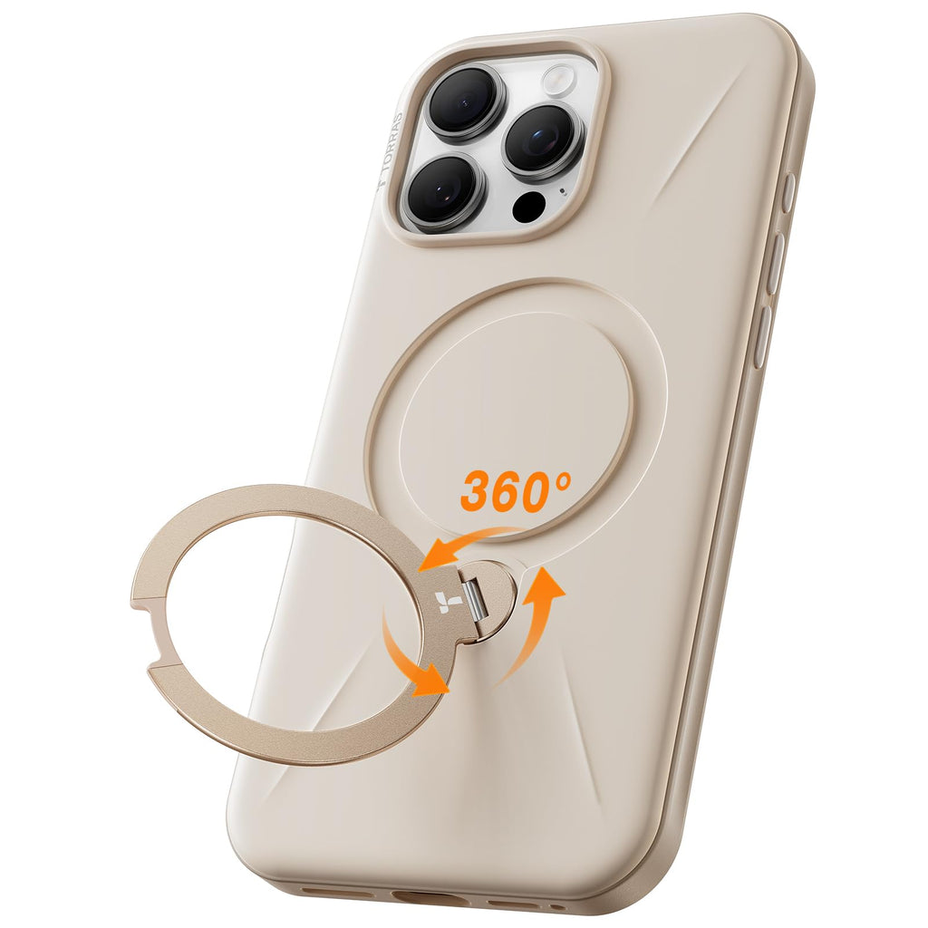 TORRAS Ostand Q3 Spin für iPhone 18 Pro Hülle für MagSafe 360°Stand Schwarz