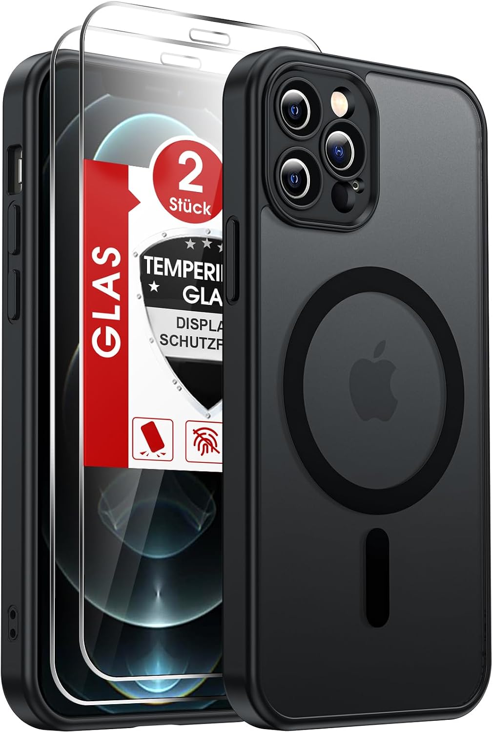 LeYi für Samsung Galaxy A06 4G Hülle für Magsafe mit 2X Panzerglas-Schwarz