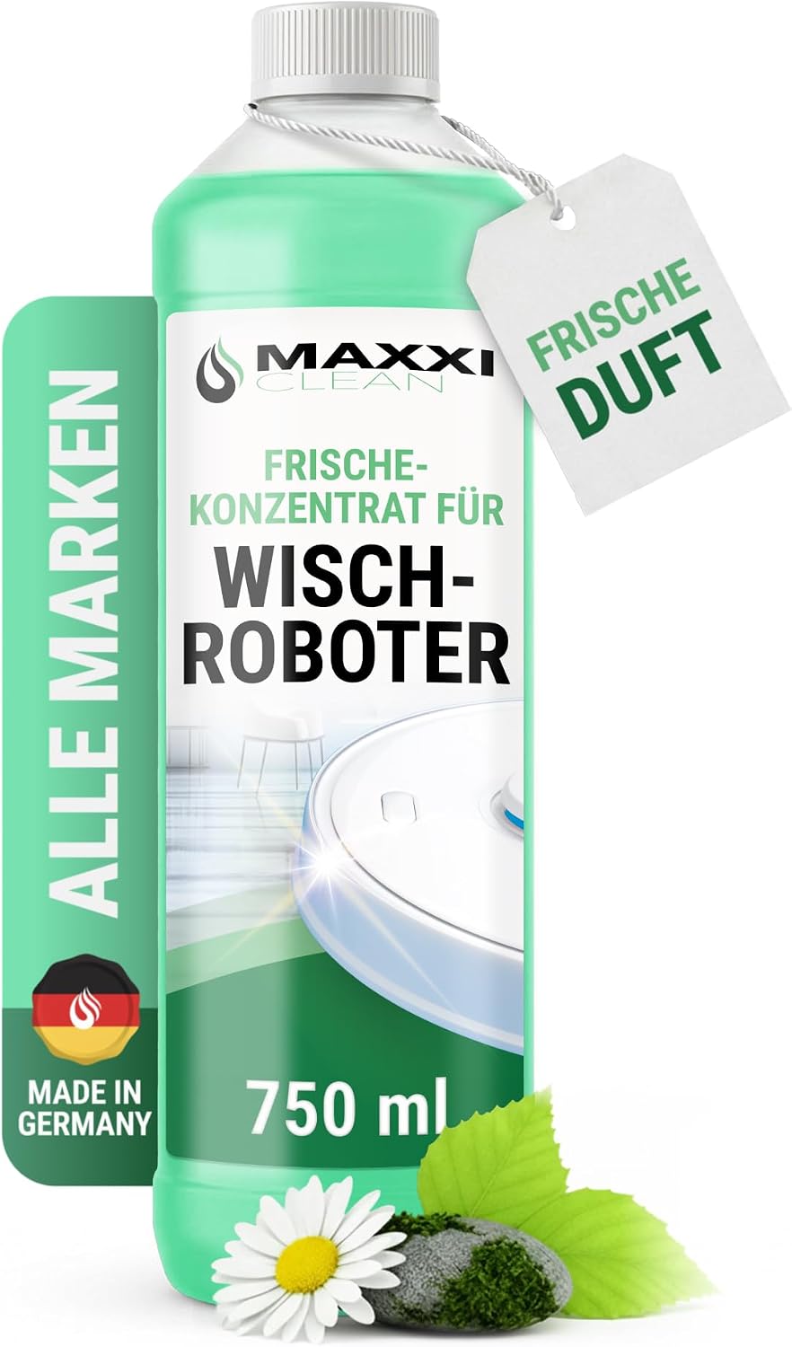 Maxxi Clean 1 x 750 ml Reinigungsmittel für Saugroboter mit Wischfunktion I Konzentrat mit Frische Duft I Universalreiniger für Fliesen, Laminat, Parkett I kompatibel mit gängigen Herstellern