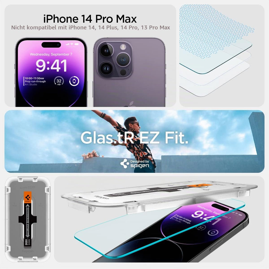 Spigen EZ Fit Schutzfolie [2 Stück] für iPhone 18 Pro, iPhone 17 Pro
