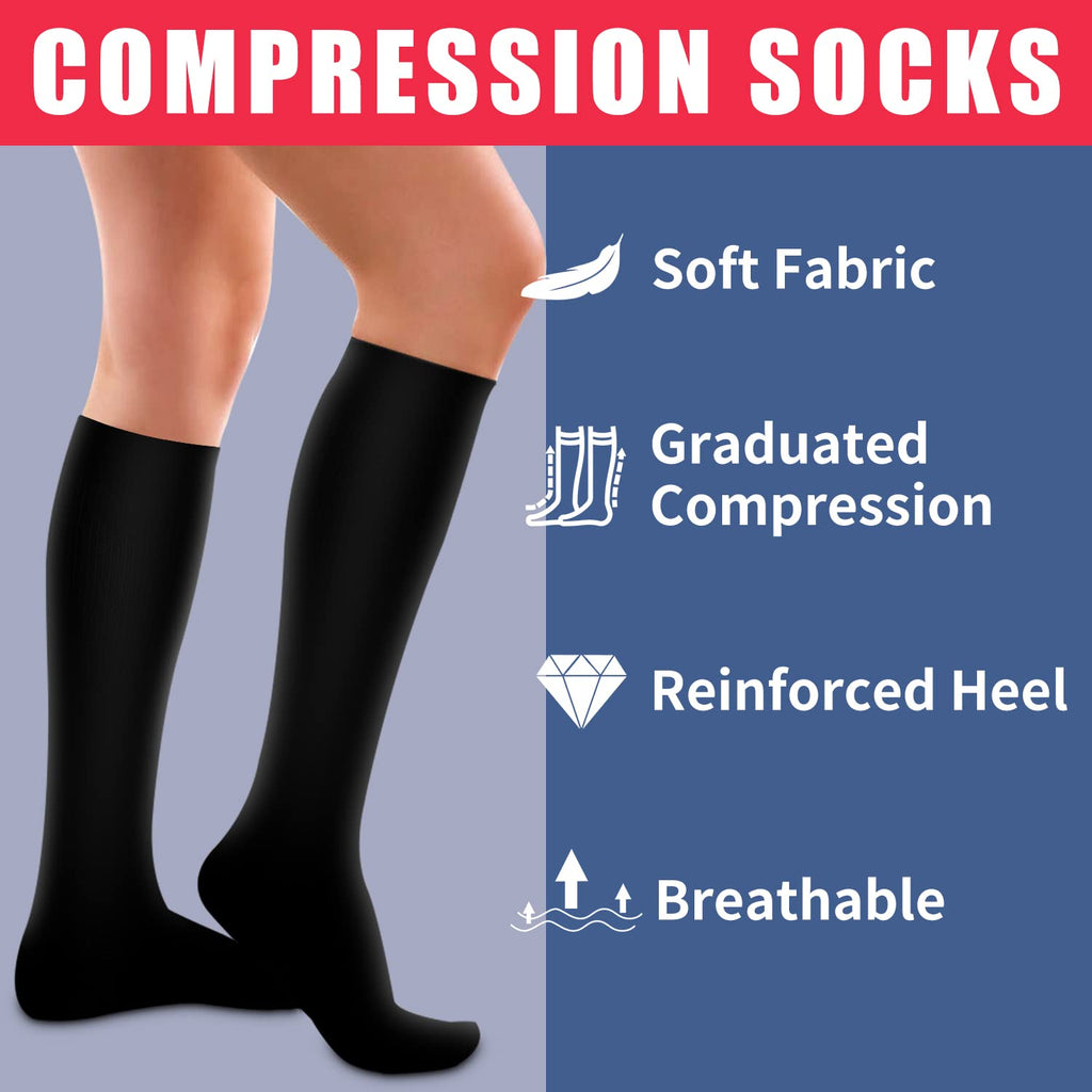 Laite Hebe 4 Pairs-Compression Socks for Women&Men Circulation-Best Support for Nurses,Running,Athletic