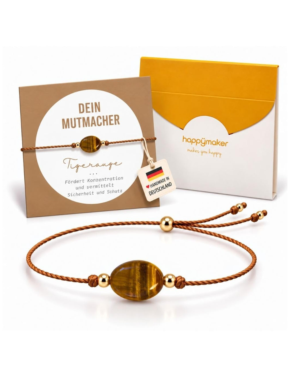 happymaker Edelstein Armband Damen als Kraftgeber, handmade in Deutschland