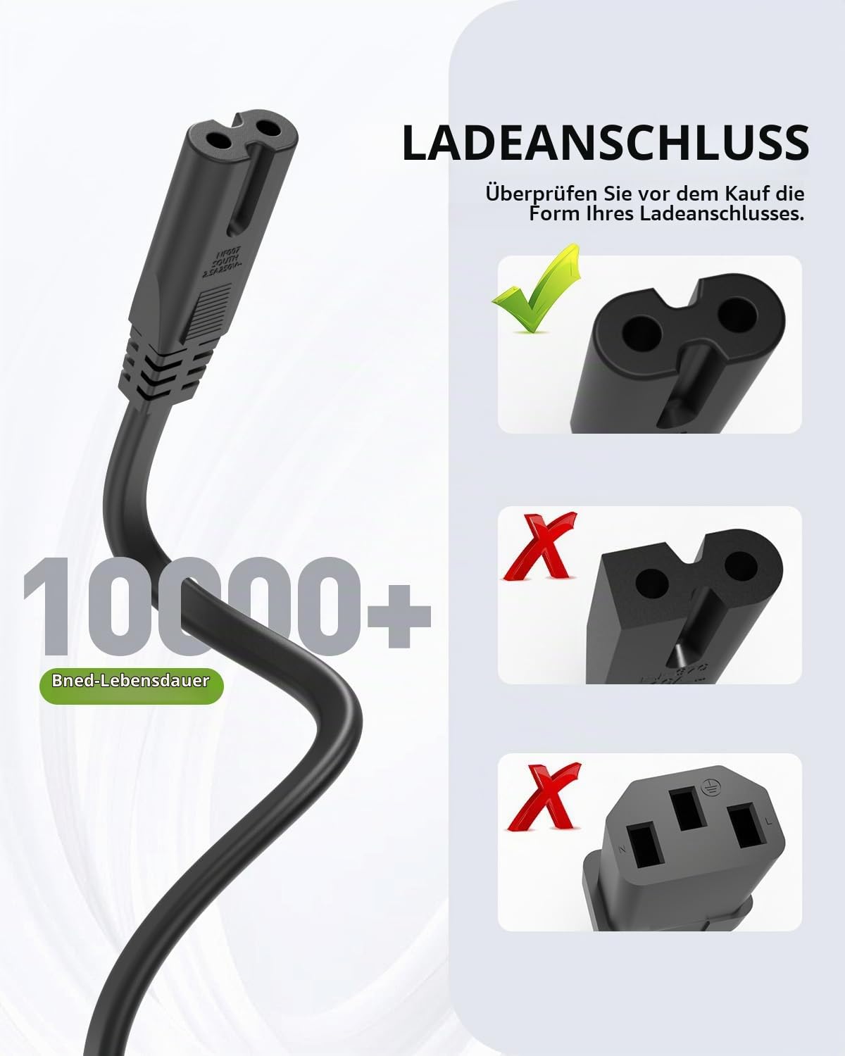 Superer 2M Netzkabel Stromkabel Passend für PS5 PS4 Xbox TV Fernseher