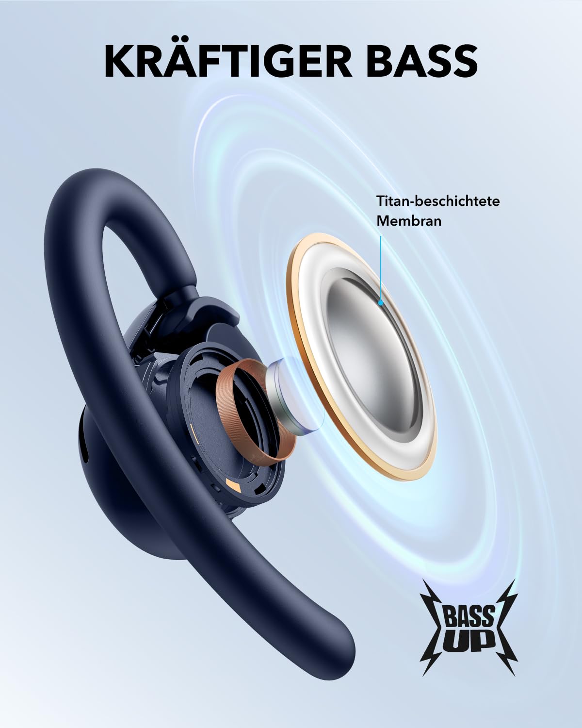 Soundcore by Anker V20i Open-Ear Kopfhörer verstellbare Ohrhaken, BT 5.4