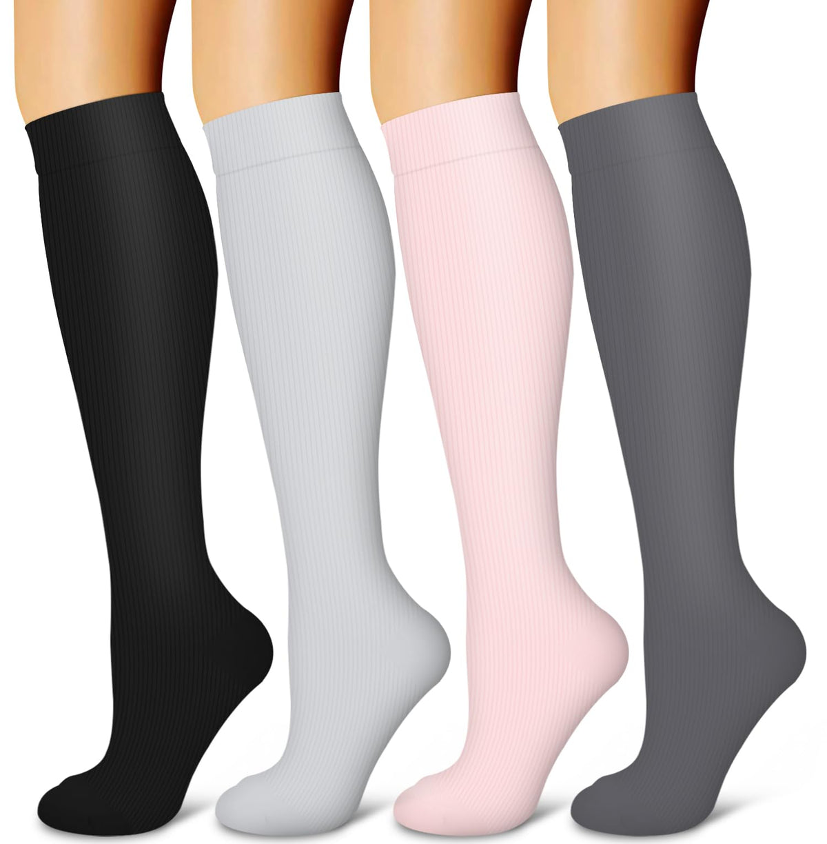 Laite Hebe 4 Pairs-Compression Socks for Women&Men Circulation-Best Support for Nurses