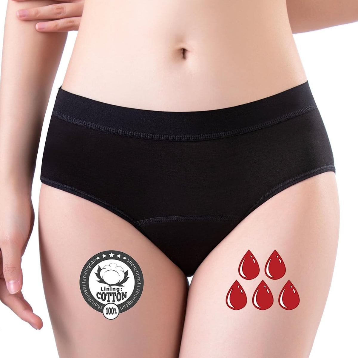 Culotte Menstruelle Absorbante Coton Menstruation Protection Périodique Hygiénique Flux léger à abondant Culotte de Règles