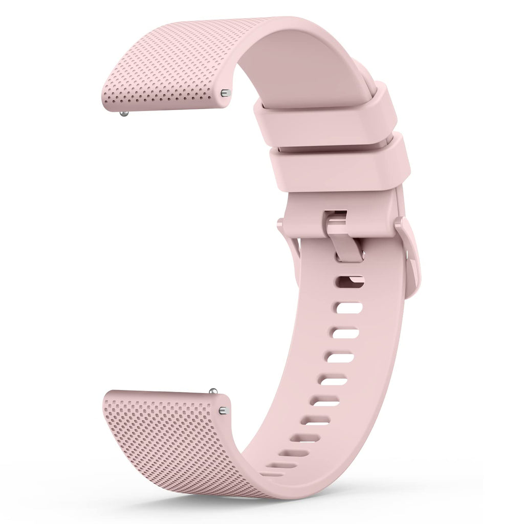 Wanme 20mm Bracelet de Montre en Silicone, Souple Bracelet de Replacement en Dégagement Rapide avec Boucle en Même Couleur Homme Femme 20mm, Starlight