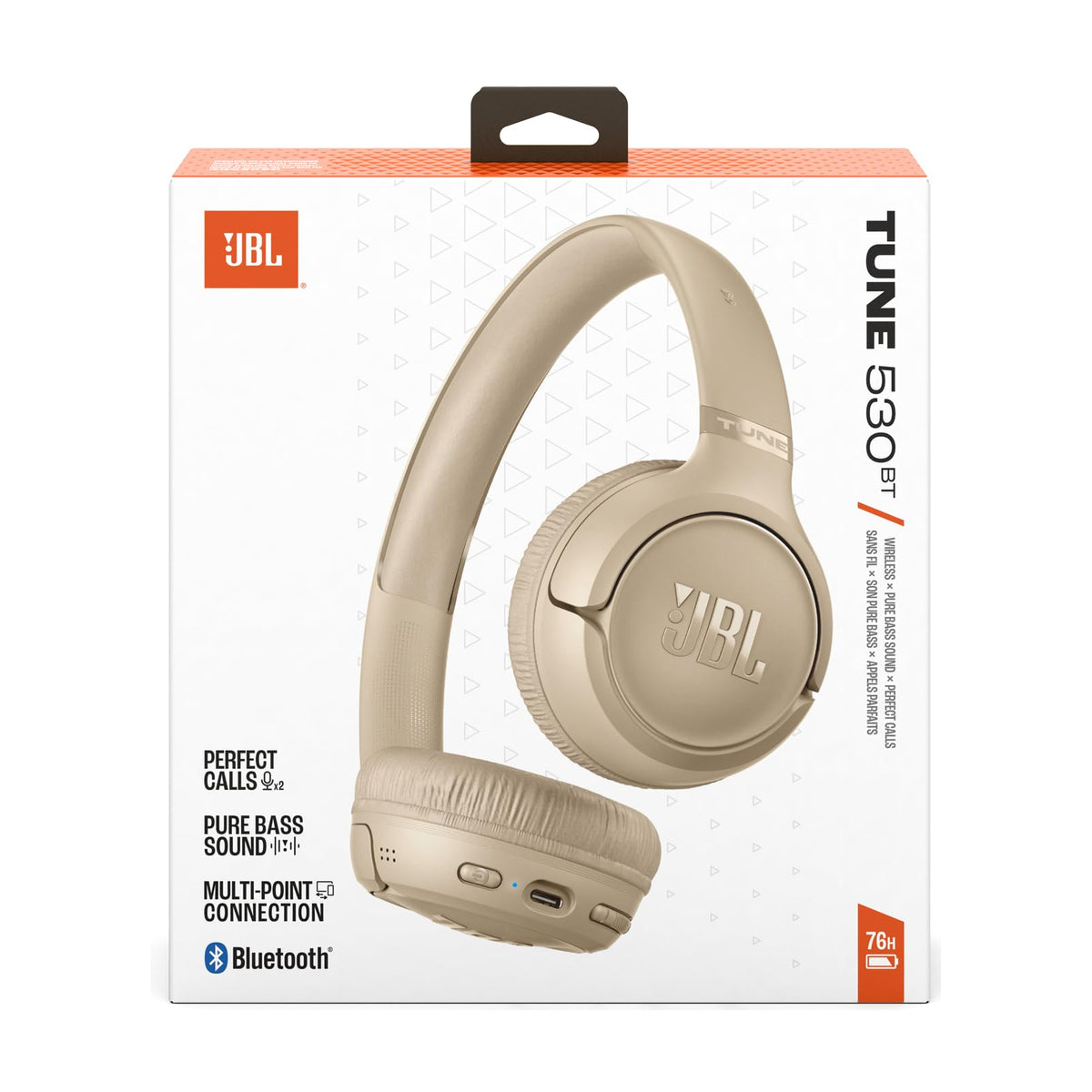 JBL Tune 530BT, Kabelloser On-Ear-Kopfhörer mit Bluetooth, Schwarz