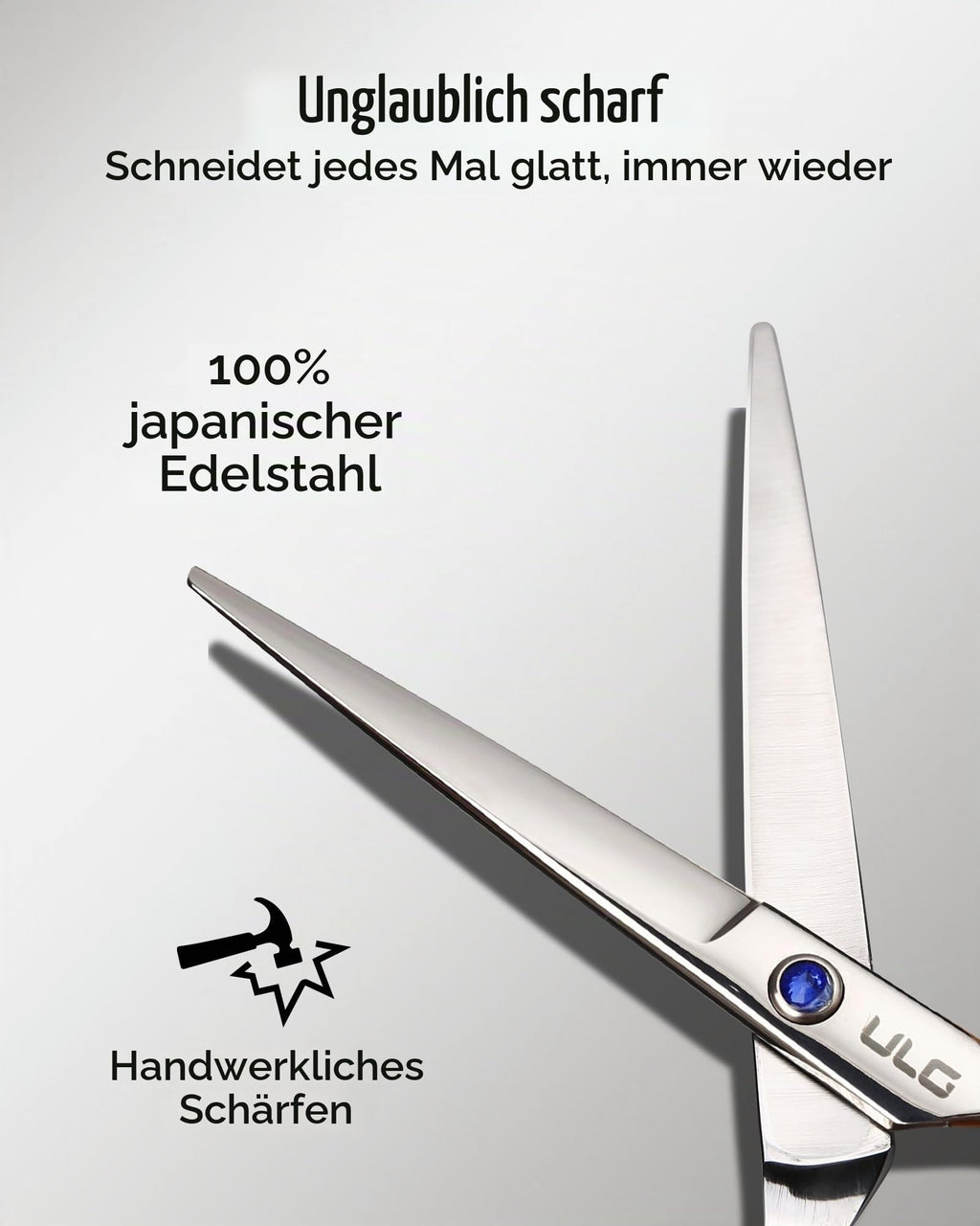 Haarschere Scharfe Friseurschere ULG 6.5 Zoll Präziser Schnitt Haarschnitt japanischer rostfrei edelstahl Rasiermesserscharf Effilierscheren