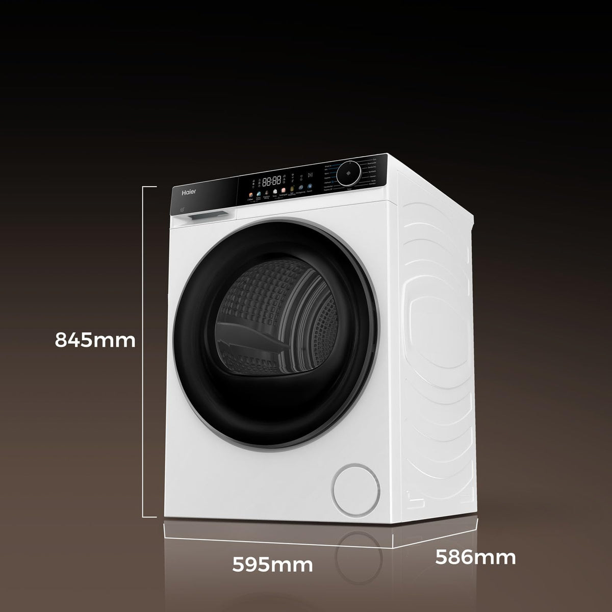 Haier Wärmepumpentrockner 9kg I G7 Serie I Klasse B I AI Power Inverter Motor, iOn Air Fresh, Pillow-Schontrommel, Automatik- & Hygiene-Programm, hOn AppI HD90-B667U1