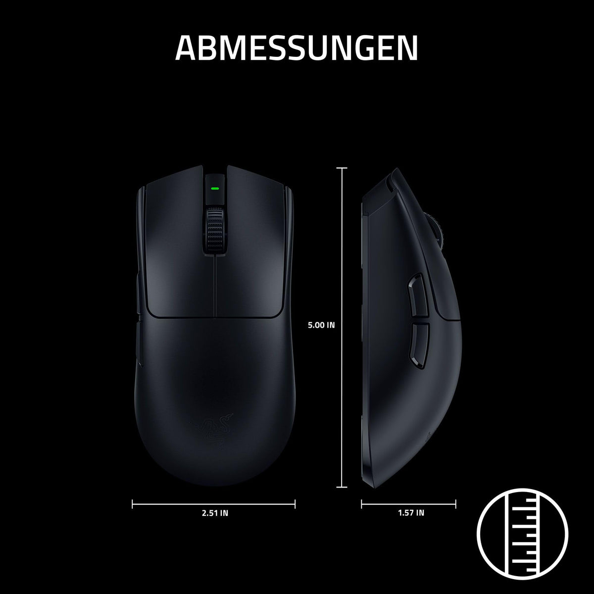 Razer Viper V3 HyperSpeed - Kabellose Esports Gaming-Maus - Focus Pro 30K DPI Sensor - bis zu 280 Std. Akku, Mechanische Maus-Switches 2th Generation - kabellose Abtastrate 4000Hz- PC/Mac | Schwarz