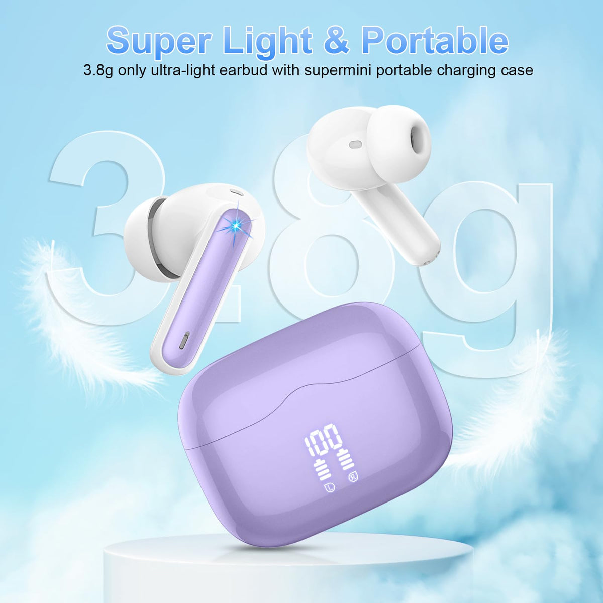 Bluetooth Kopfhörer, Kopfhörer Kabellos Bluetooth 5.4, Tiefer Bass Ohrhörer