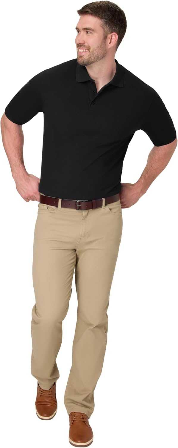 Hanes Men’s X-Temp Short Sleeve Polo Shirt, Midweight Men's Shirt