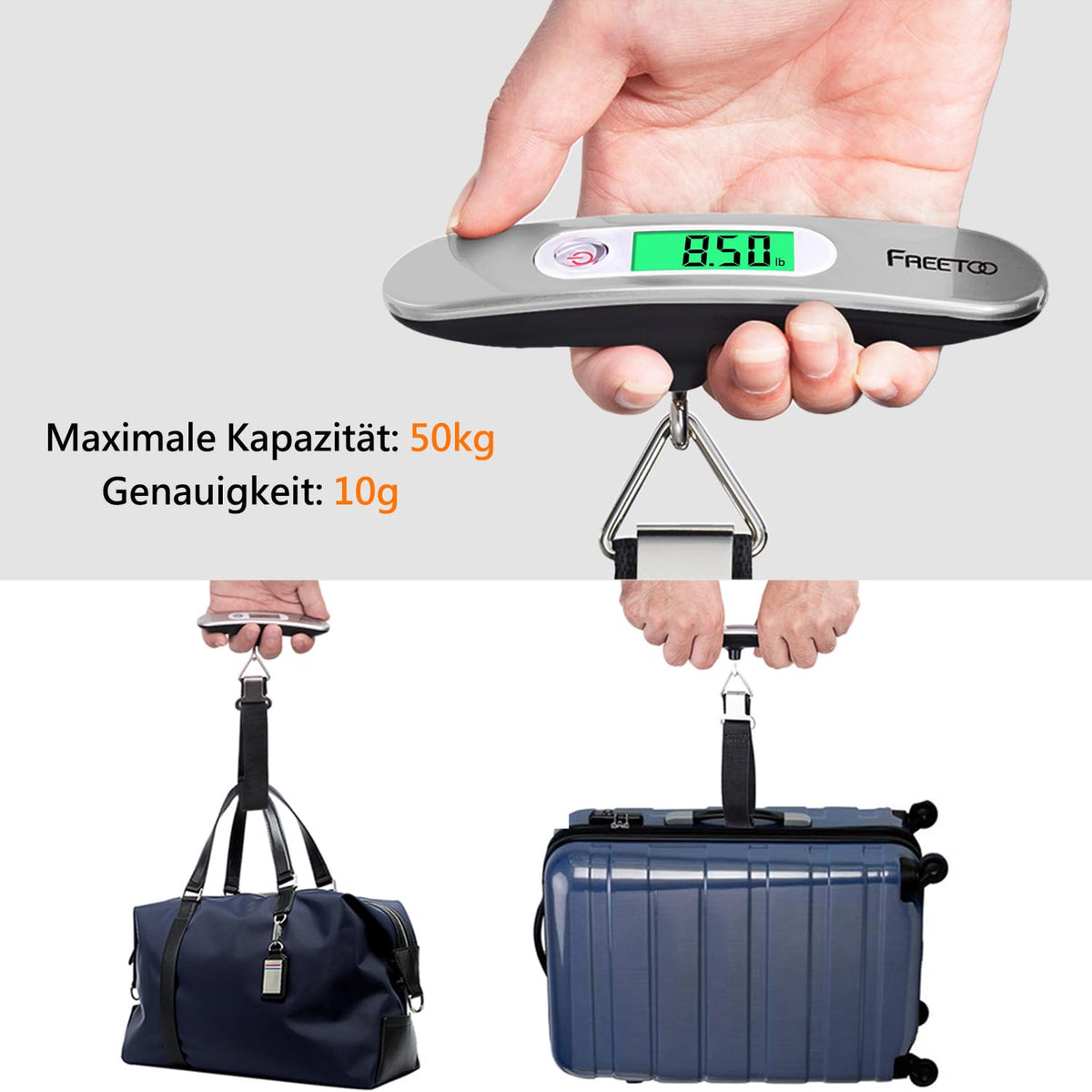 FREETOO Gepäckwaage Tragbare Digitale Kofferwaage