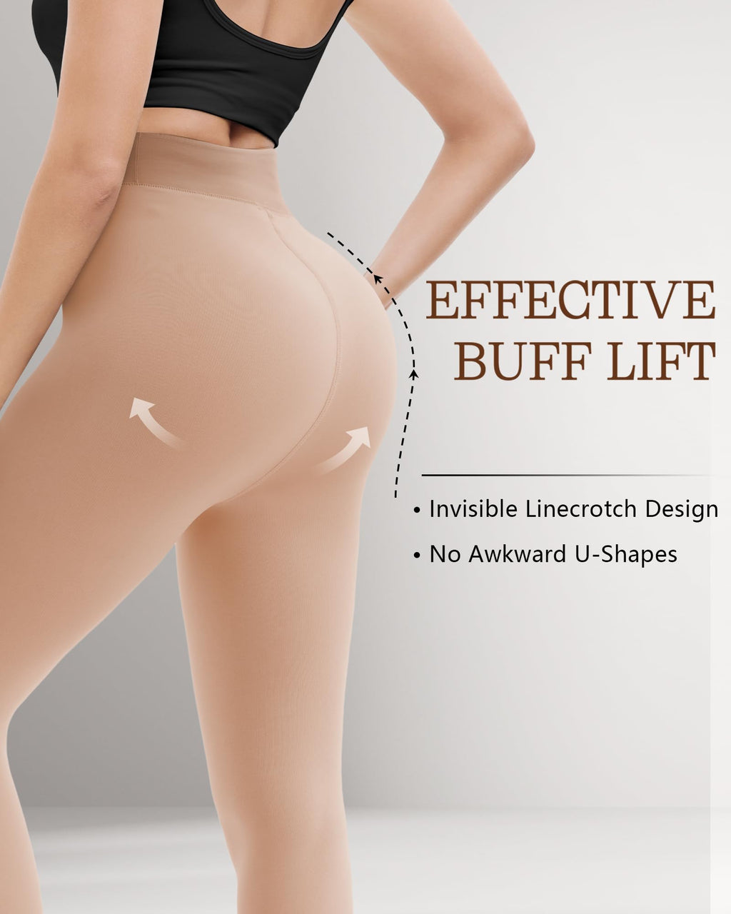 HONGTEYA 2 Pairs Fleece Lined Tights Women - Warm Sheer Pantyhose Fake Translucent Tights Winter Thermal Leggings