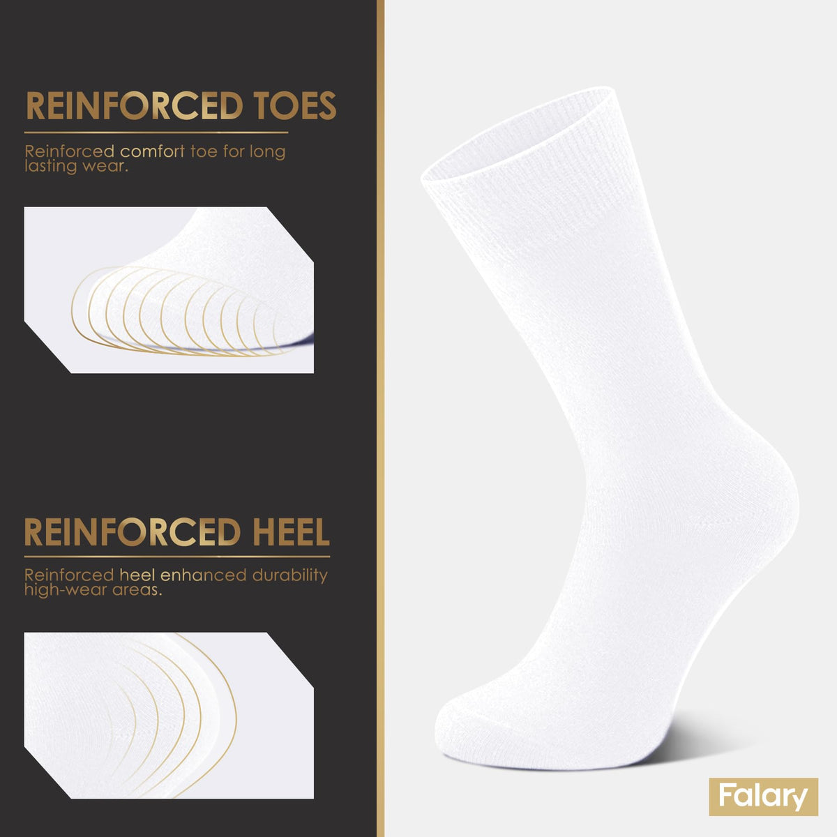 FALARY 12 Paar Socken Herren Damen Baumwolle Herrensocken Schwarz Weiß Sport Socks Atmungsaktive