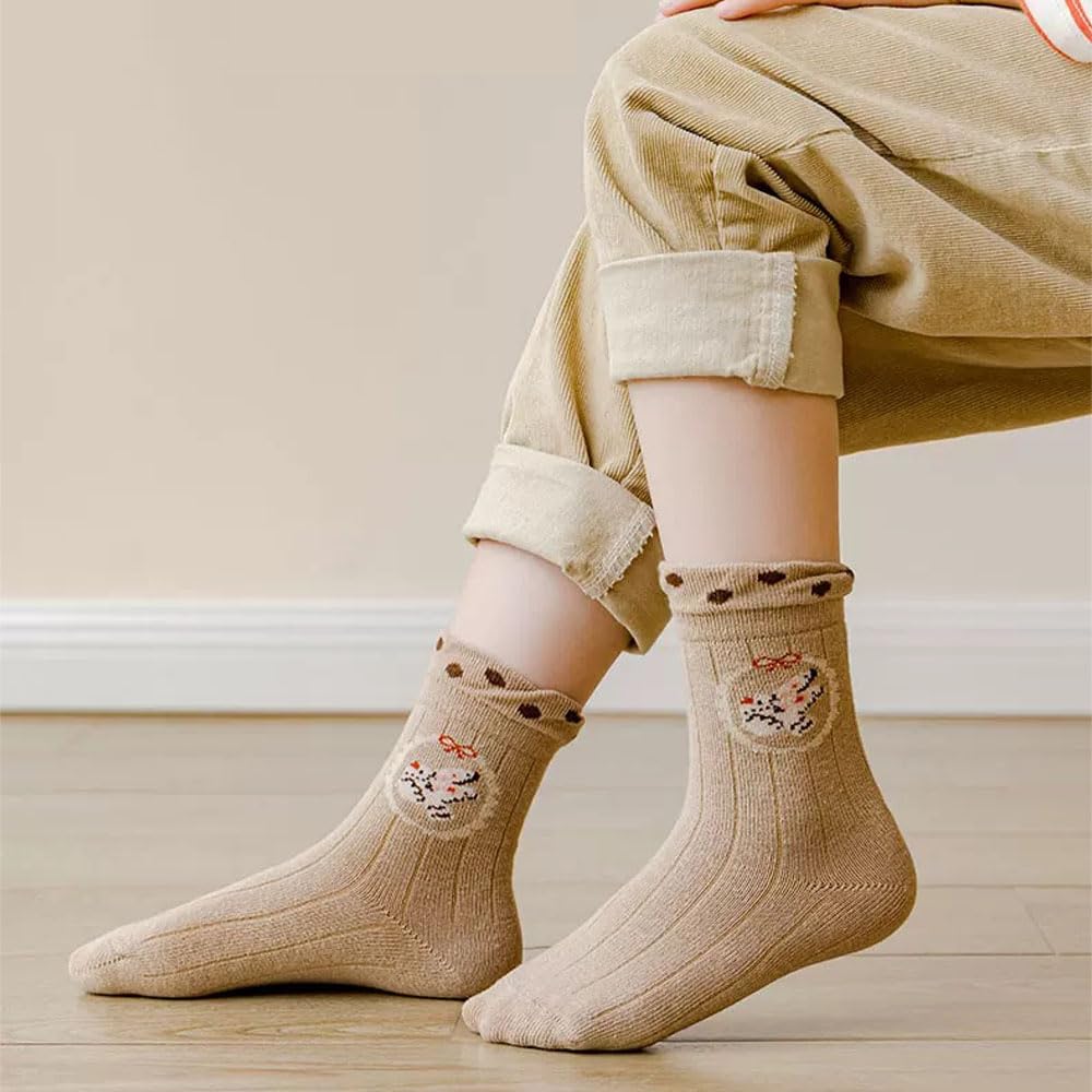 FedMois 10 Paires Chaussettes chaudes hiver en Coton Garçons Filles Socquette Enfant