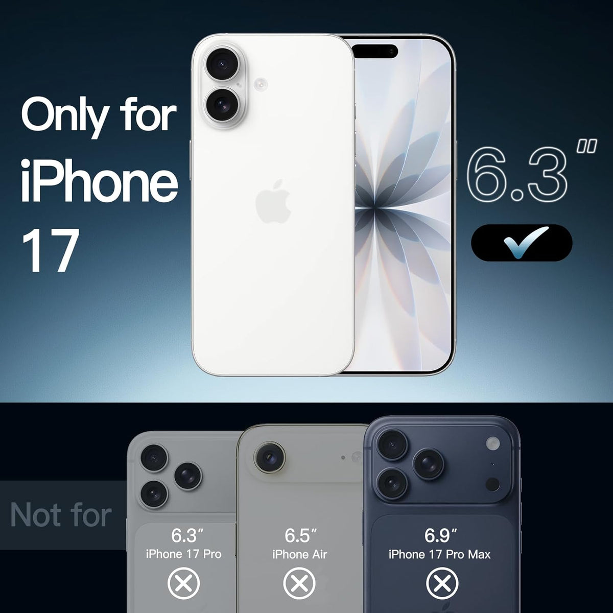 JETech Magnetische Hülle für iPhone 17, Durchsichtig