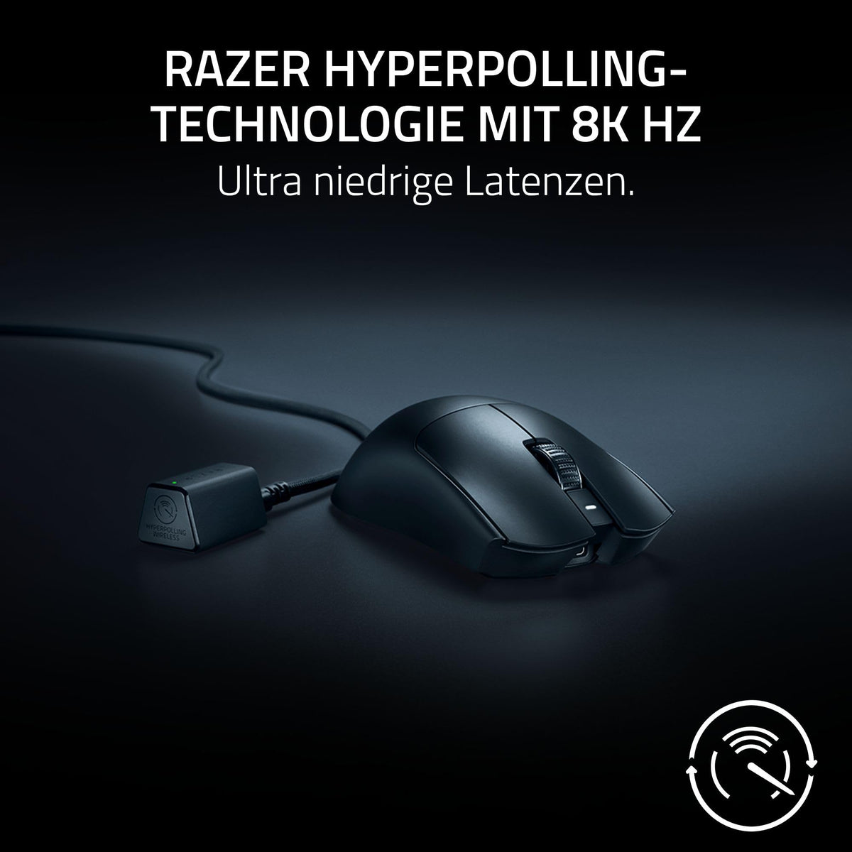Razer Viper V3 HyperSpeed - Kabellose Esports Gaming-Maus - Focus Pro 30K DPI Sensor - bis zu 280 Std. Akku, Mechanische Maus-Switches 2th Generation - kabellose Abtastrate 4000Hz- PC/Mac | Schwarz