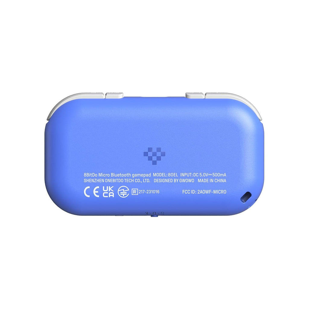 8Bitdo Micro Bluetooth Gamepad Pocket-sized Mini Controller for Switch, Android, and Raspberry Pi, Support Keyboard Mode (Blue)