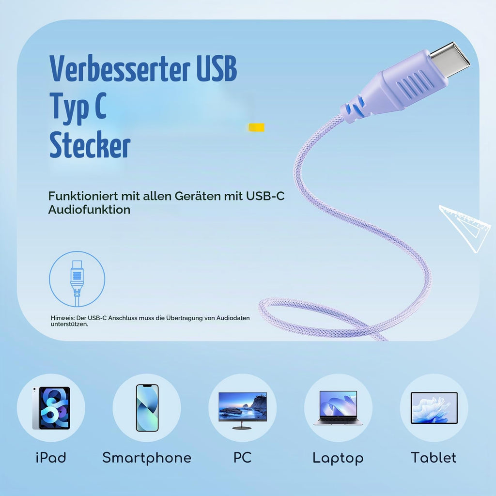 EarFun Kinder Kopfhörer mit 3,5 mm Kabel, Lautstärkebegrenzung, Blau-grün