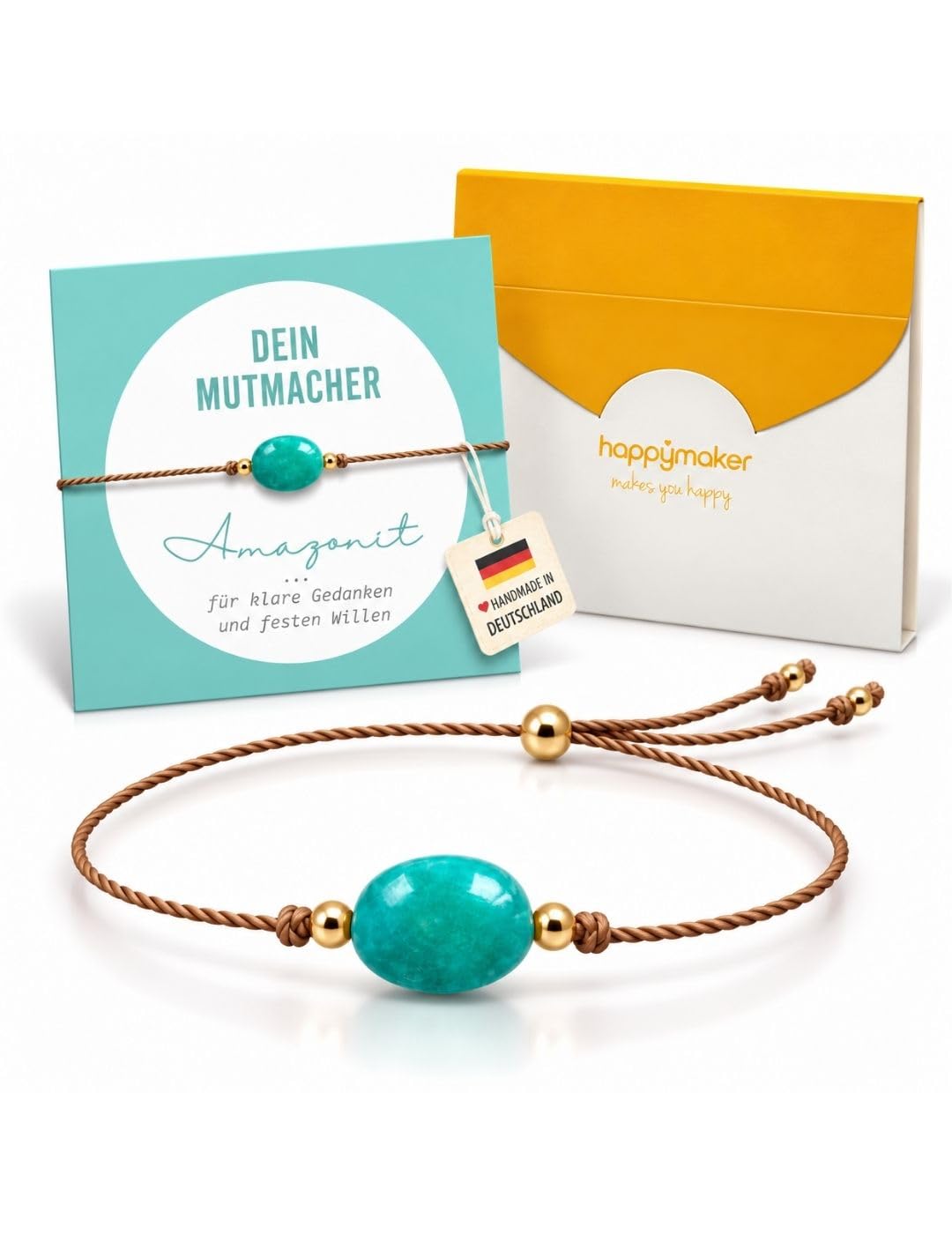 happymaker Edelstein Armband Damen als Kraftgeber, handmade in Deutschland