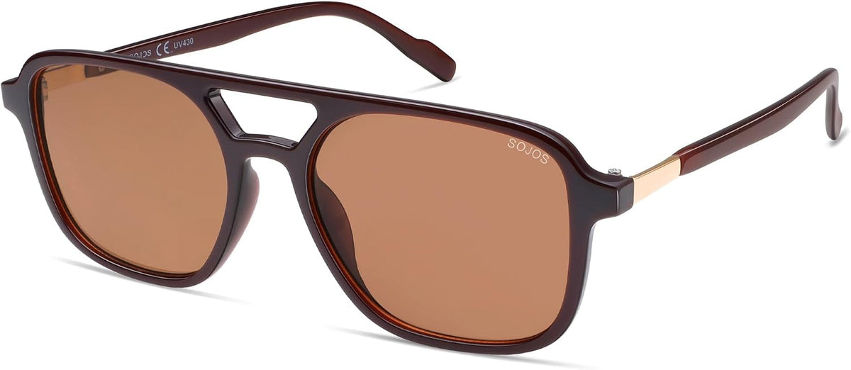 SOJOS Retro Aviator Sunglasses Womens Mens,Trendy Rectangle Shades SJ2202