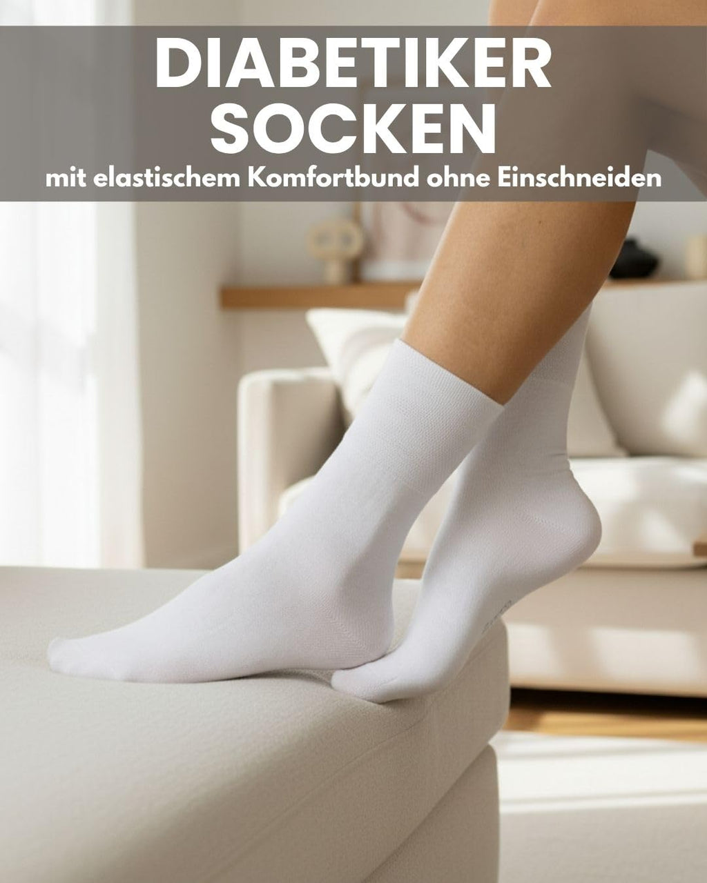 sockenkauf24 Diabetikersocken ohne Gummi & ohne Naht 97% Baumwolle (6 Paar) Diabetiker Socken mit Komfortbund für Damen & Herren