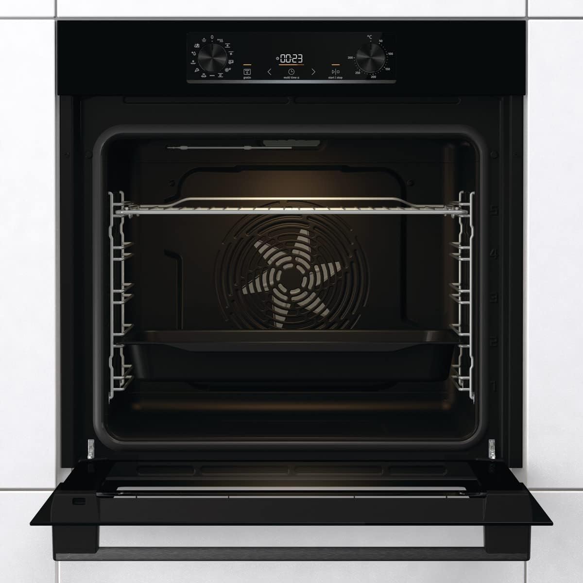 Gorenje BOA6737AO1X Einbaubackofen / 73 Liter/BigSpace/Heißluft / 250° maximale Ofentemperatur/EcoClean-Email / 2fach verglast / 9 Funktionen/EEK: A/Minimale Einbaumaße (HxBxT): 60x 56x 58 cm