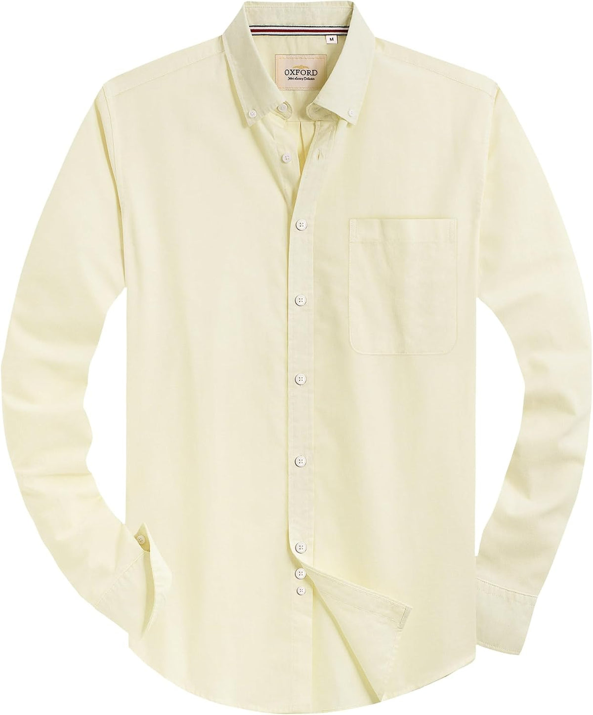Alimens & Gentle Mens Solid Oxford Shirt Long Sleeve Dress Shirt Work Casual Button Down Shirts with Pocket