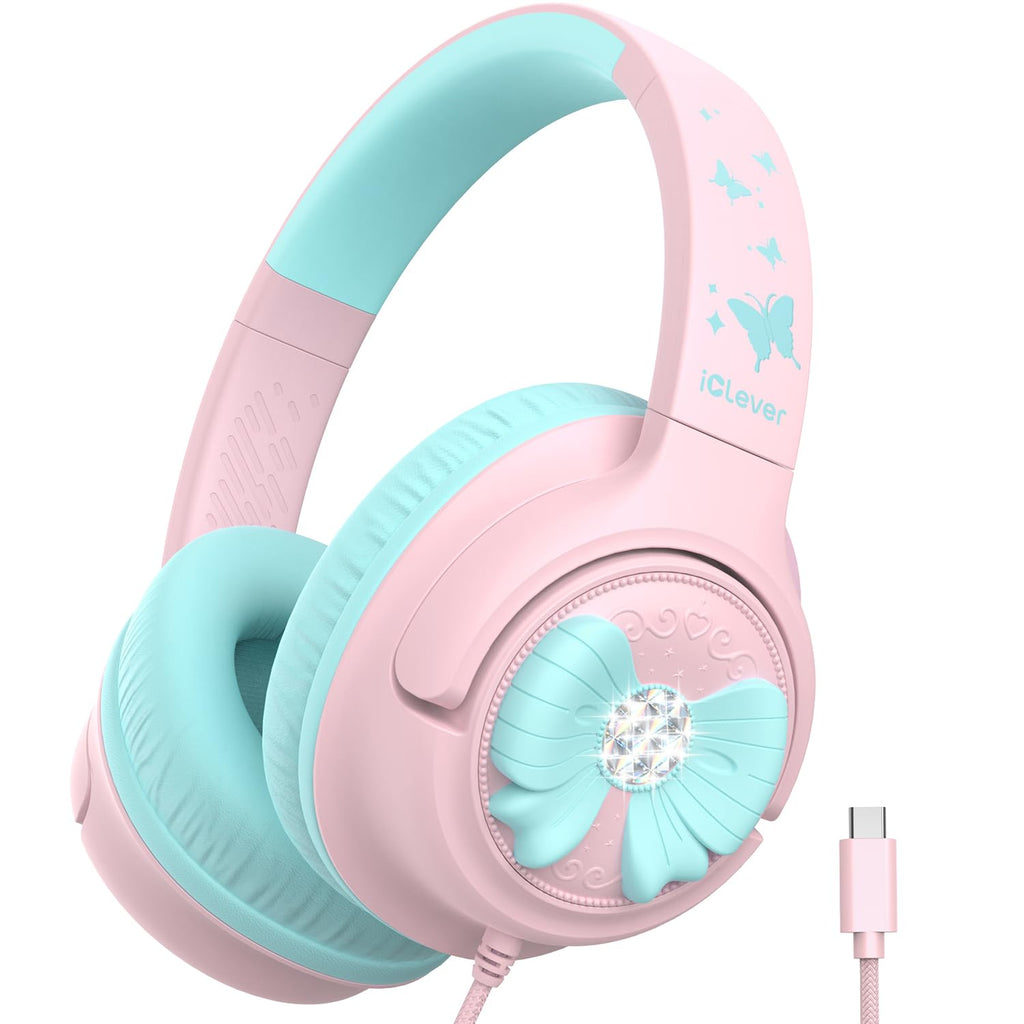 iClever HS26 Kopfhörer Kinder mit 3,5 mm Kabel für Schule/Tablet/Reisen