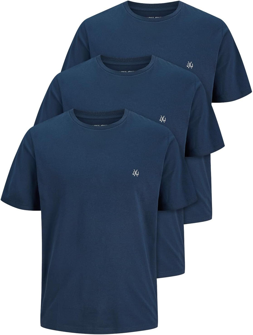 JACK & JONES Herren T-Shirt 3er Pack – Baumwolle, Rundhals, Kurzarm, mit Print – Bequeme Freizeitshirts im modernen Design