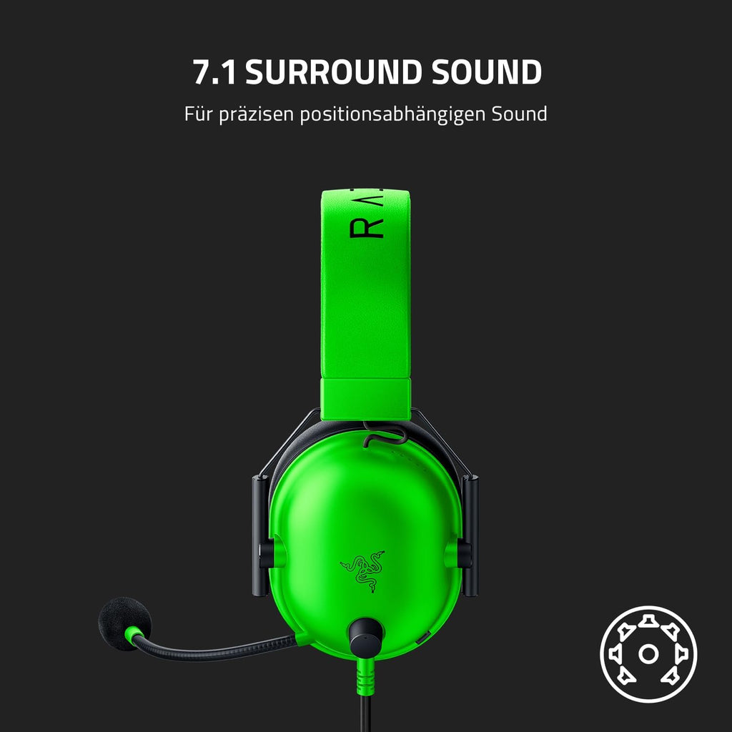 Razer BlackShark V2 X - Multi-Plattform kabelgebundenes Esports-Headset (Triforce 50mm Treiber, Erweiterte Passive Geräuschunterdrückung, 7.1 Surround Sound, Hyperclear Cardioid Mic) Grün
