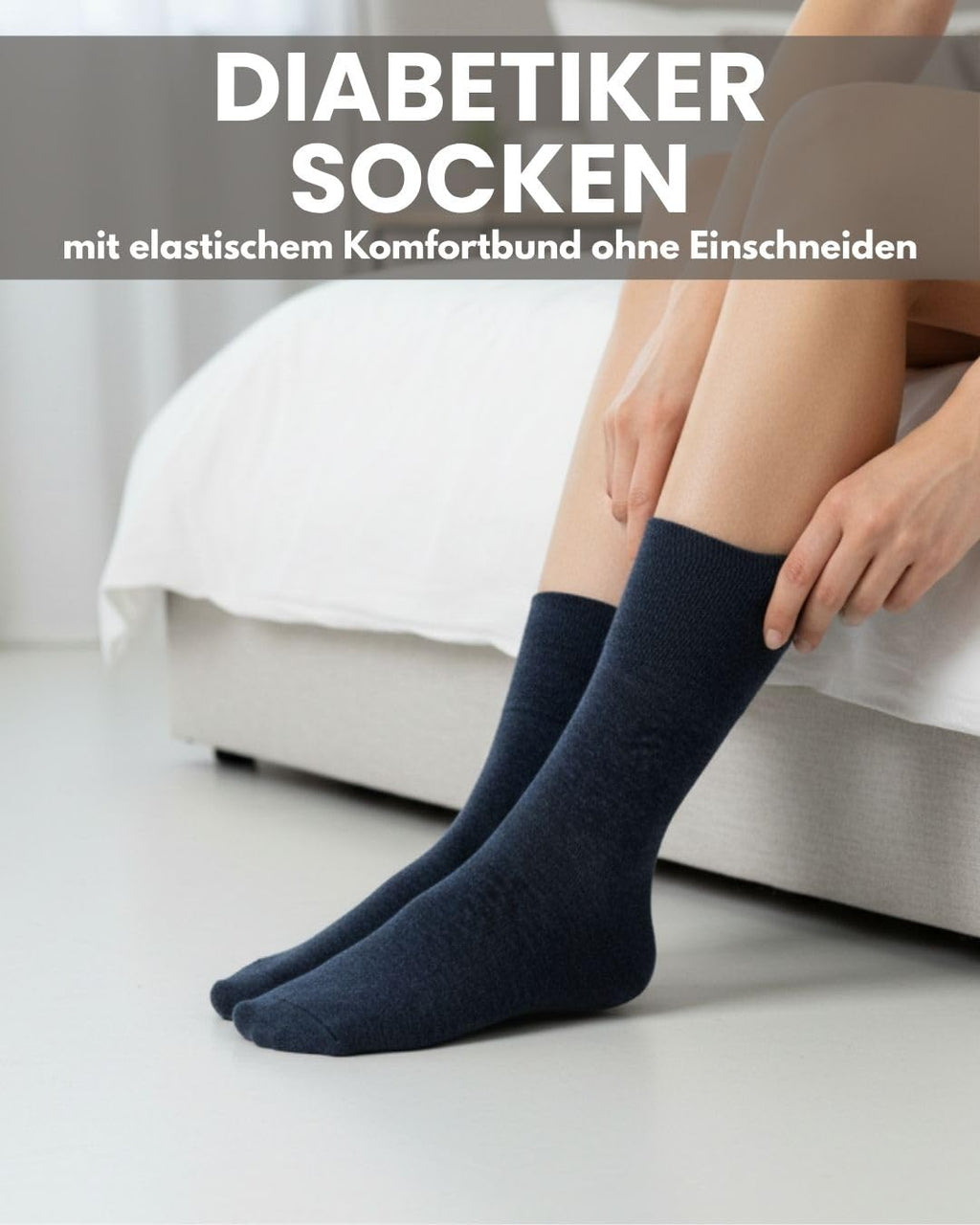 sockenkauf24 Diabetikersocken ohne Gummi & ohne Naht 97% Baumwolle (6 Paar) Diabetiker Socken mit Komfortbund für Damen & Herren