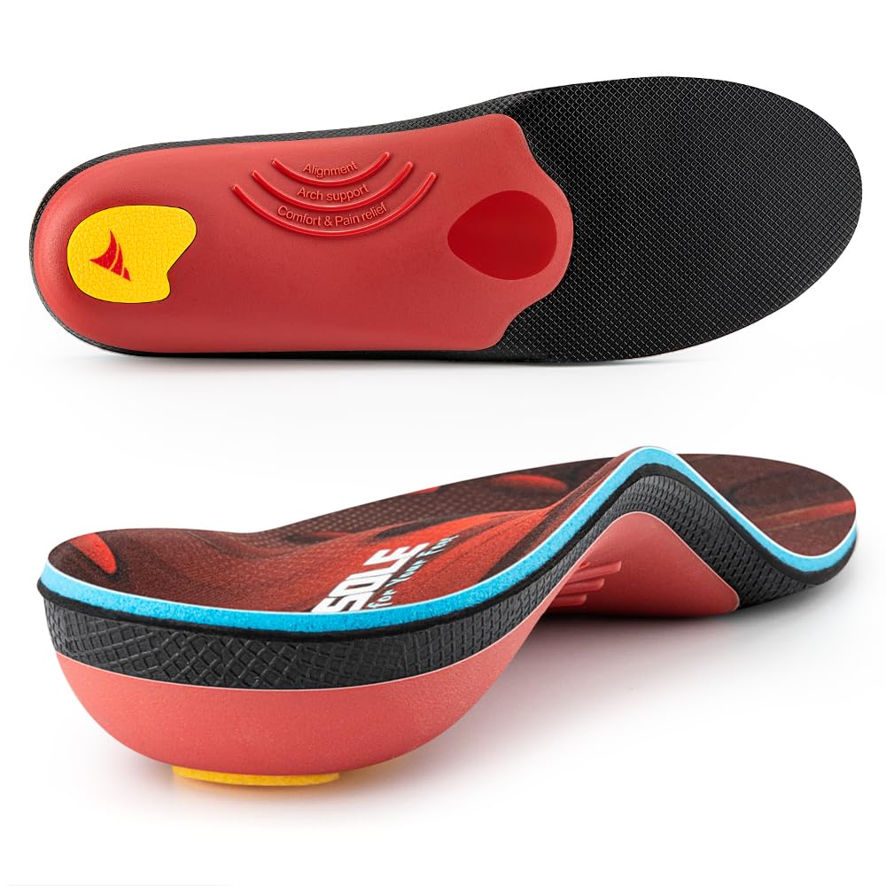 VALSOLE Orthopädische Einlegesohlen, Plantar Fasciitis Hohe Arch Support Schuheinlagen, Für Fersensporn,Plattfuß, Fußschmerz, Komfort Herren & Damen Einlegesohlen
