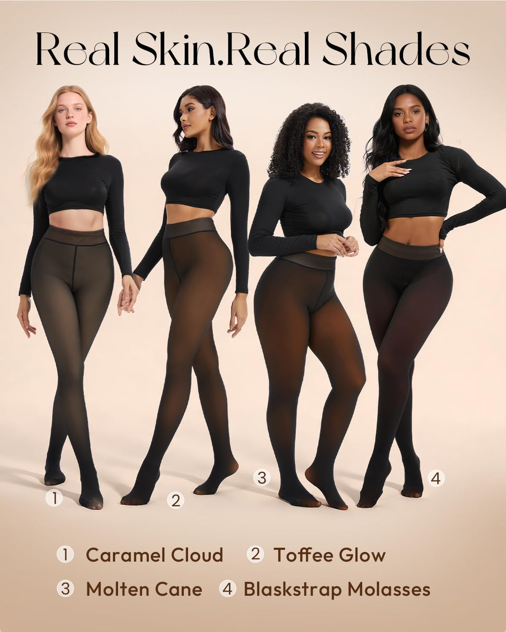Spring Water Fleece Lined Tights Leggings for Women One Seam Design