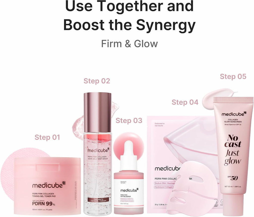 medicube Jelly Gel Maske PDRN Pink Kollagen mit Lachs-DNA x4