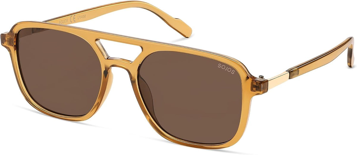 SOJOS Retro Aviator Sunglasses Womens Mens,Trendy Rectangle Shades SJ2202
