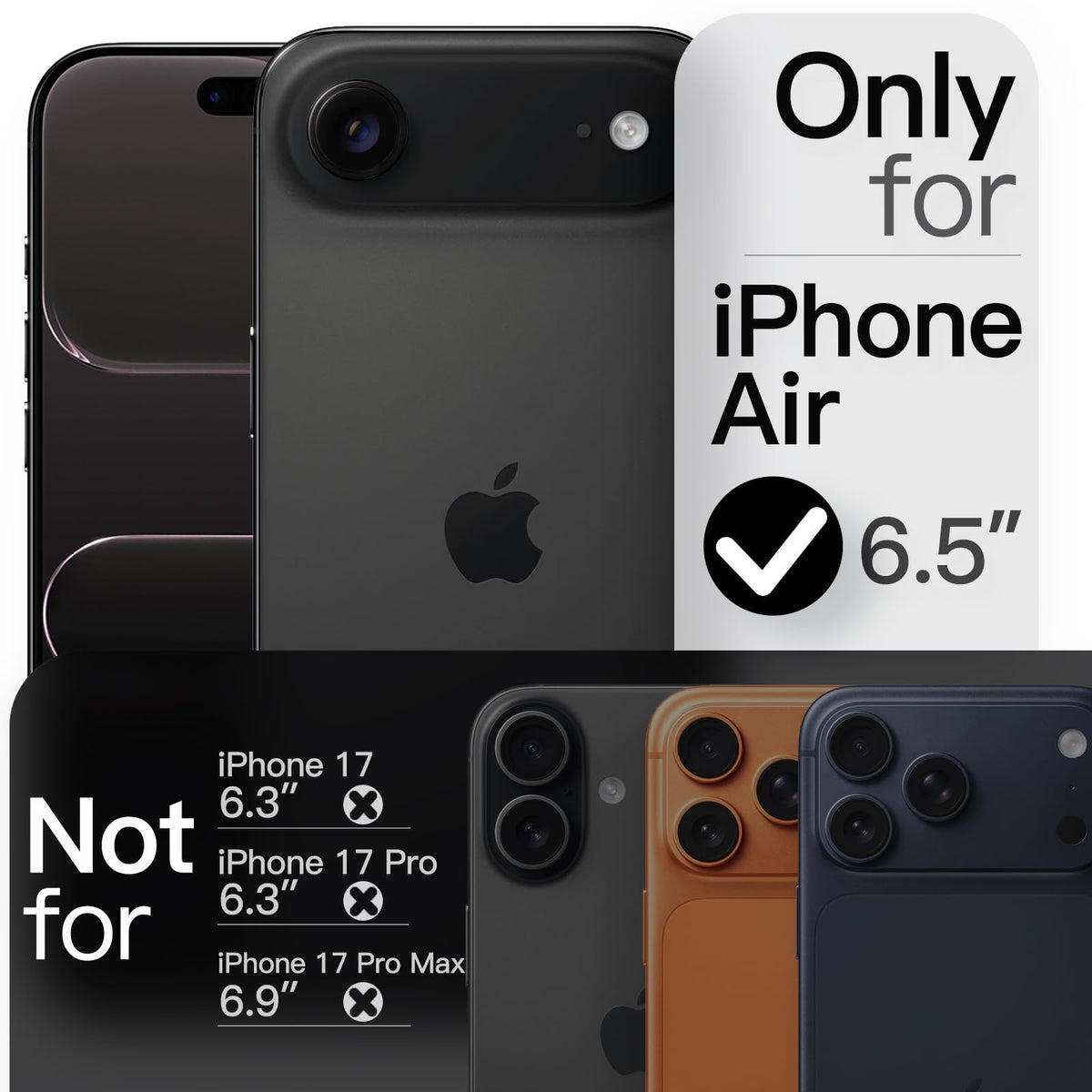 JETech Magnetische Dünne Hülle für iPhone 18 Pro, Schwarz