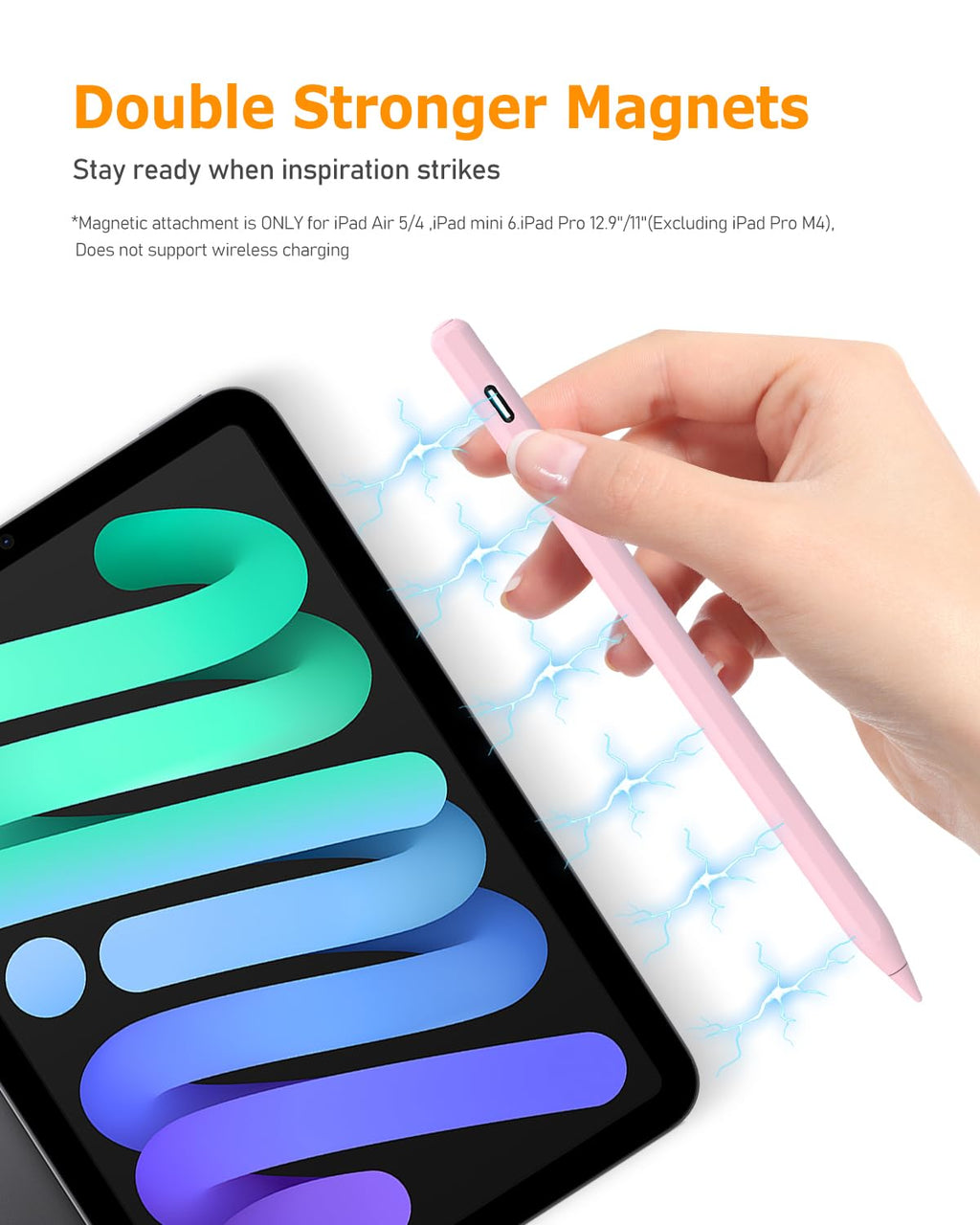 Stift für iPad Pro Air Mini 2018-2026, 2X Schnellladung, Handunterdrückung
