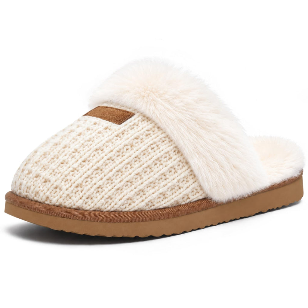 Litfun Fuzzy Slippers for Women Memory Foam Indoor House Shoes