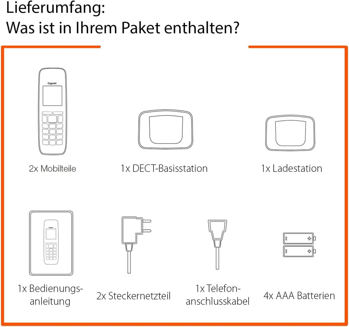 Gigaset Comfort 520A Duo - 2 Schnurlose DECT-Telefone mit Anrufbeantworter - Beste Audioqualität mit Freisprechfunktion - Anrufschutz - Adressbuch 200 Kontakten, titan-schwarz [Deutsche Version]