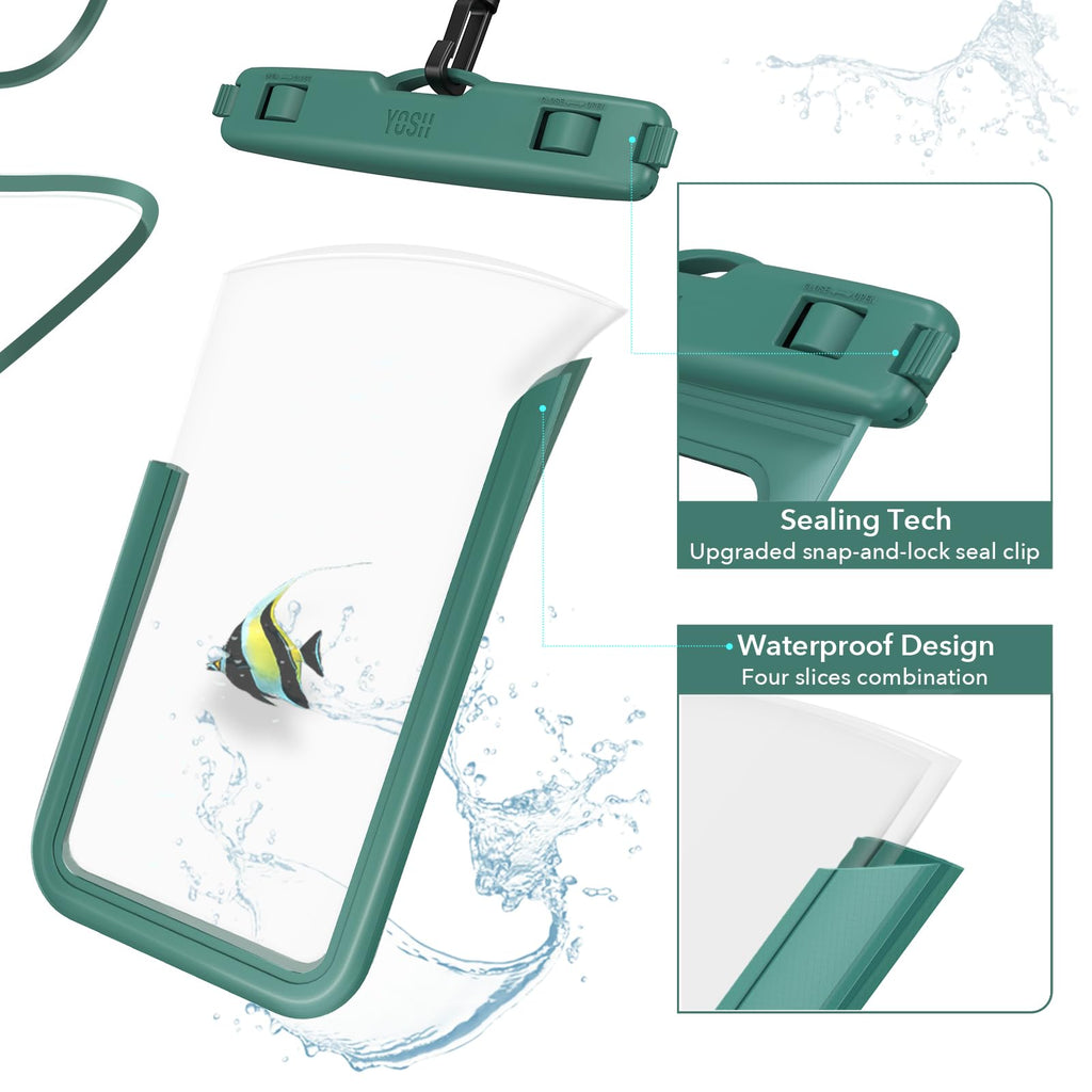 YOSH wasserdichte Handyhülle [Schwimmende & Nahtloser] 2 STK., bis zu 7,5"