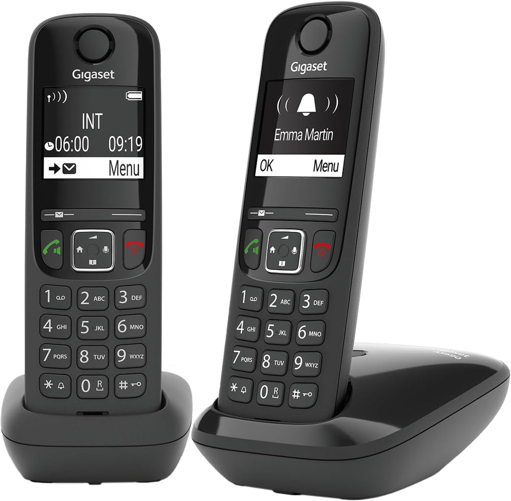 Gigaset AS690 - Schnurloses DECT-Telefon - großes, kontrastreiches Display - Brillante Audioqualität - einstellbare Klangprofile - Freisprechfunktion - Anrufschutz, schwarz [Deutsche Version]