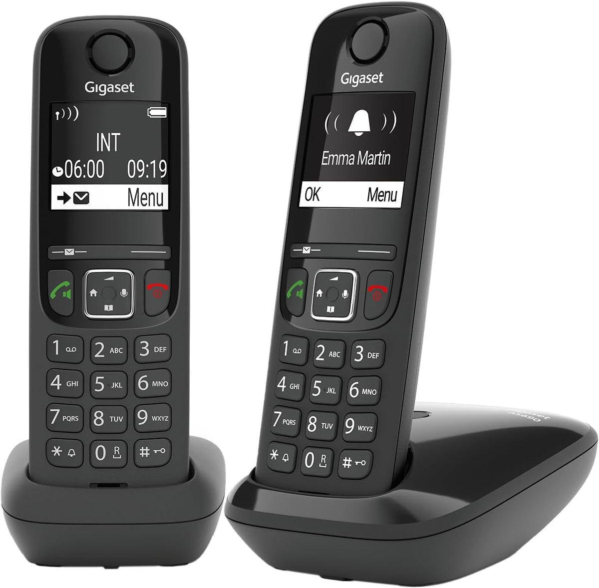 Gigaset AS690 - Schnurloses DECT-Telefon - großes, kontrastreiches Display - Brillante Audioqualität - einstellbare Klangprofile - Freisprechfunktion - Anrufschutz, schwarz [Deutsche Version]